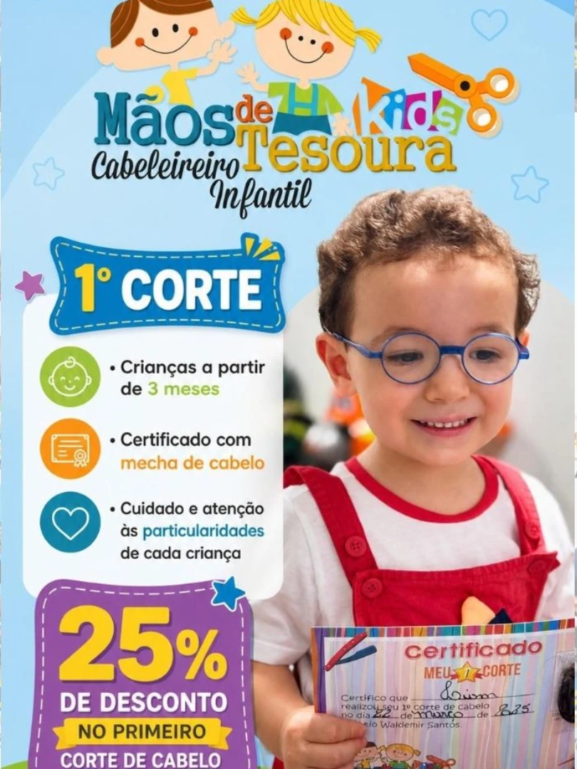 1o Corte - Mãos de Tesoura Kids